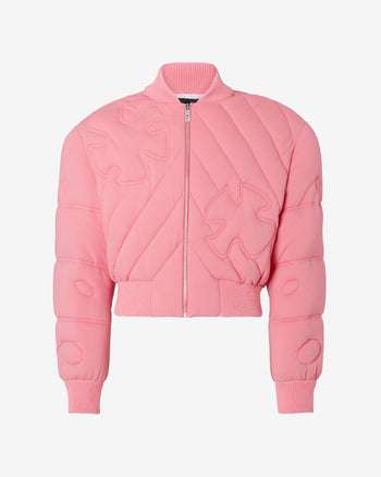 Patrick hand ebroidered cropped bomber  | Men Outerwear Lilac | GCDS Spring/Summer 2023